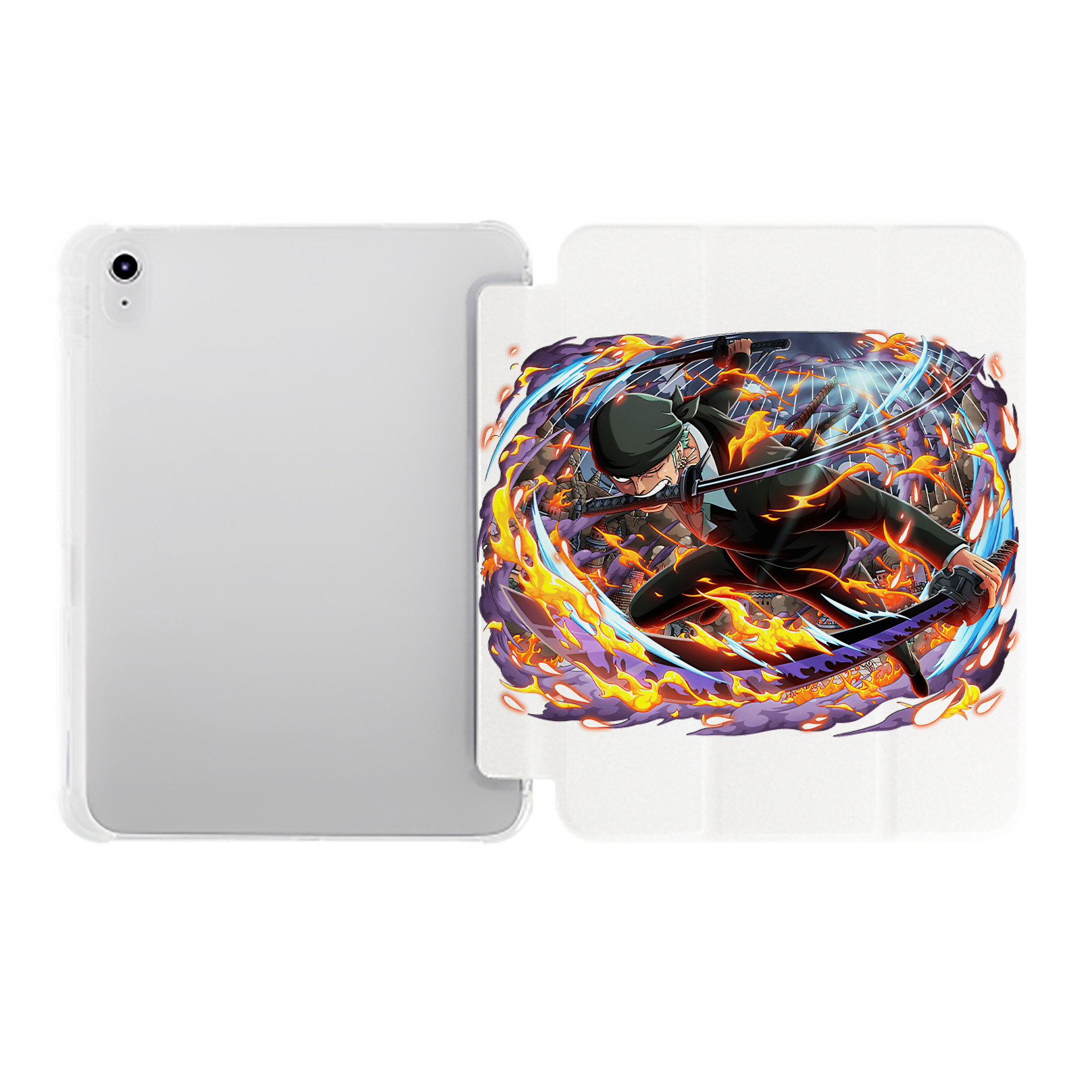 （画像用） ワンピース ロロノア・ゾロ ONE PIECE Roronoa Zoro IPad ケース ペン収納付き 三つ折りスタンド PUレザー×シリコン 対応機種9.5/10.5/10.9インチ